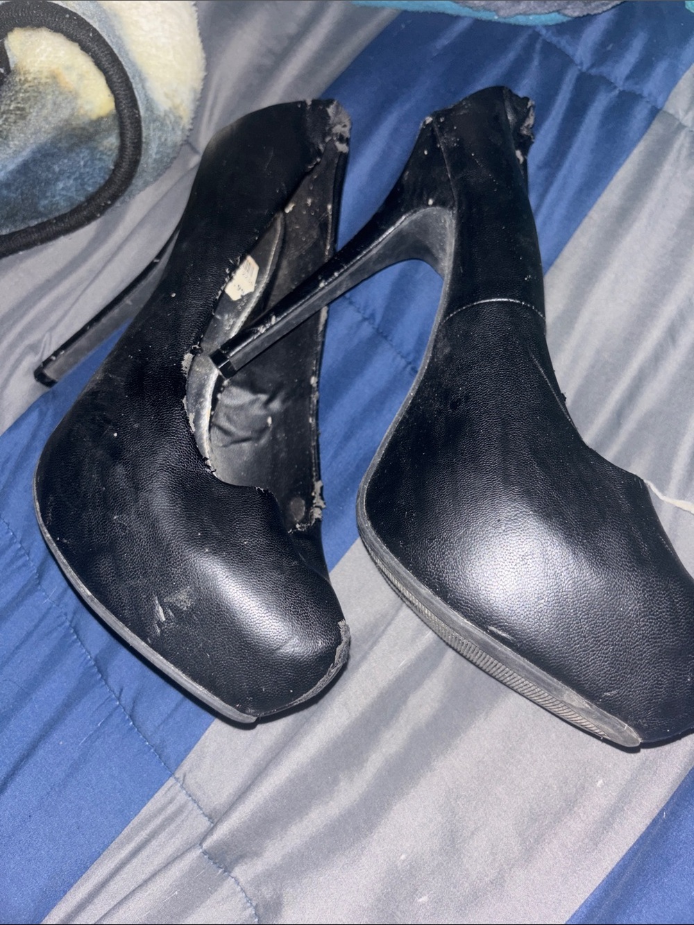 Brash Black Stiletto Platform Pumps